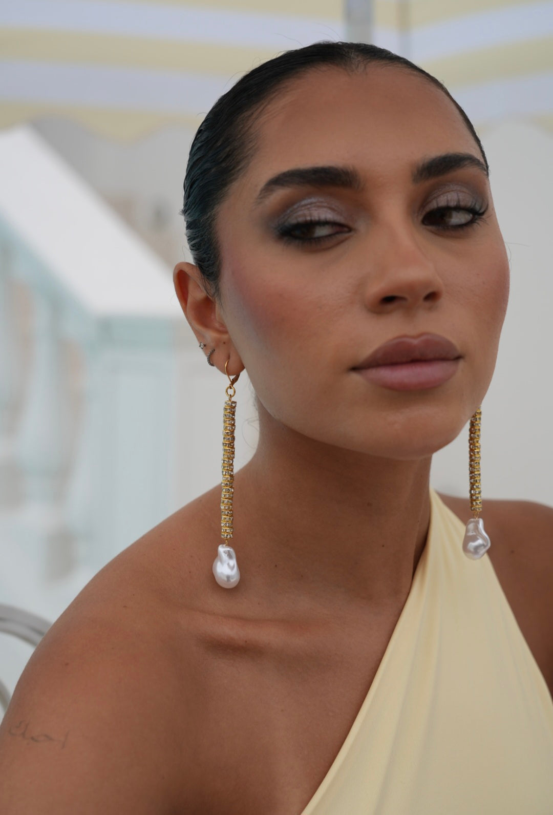 Golden Hour Gold Crystal Duster Earrings