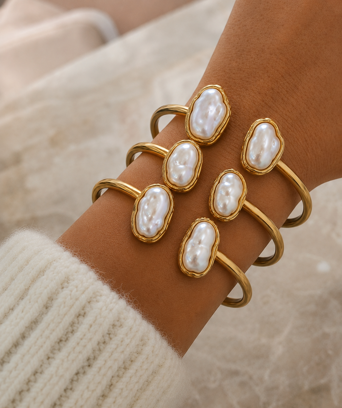 Bianca Pearl Cuff Bracelet