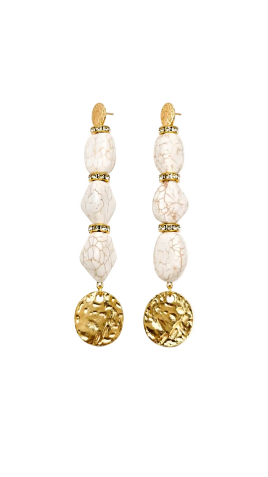 Valentina Coin Bianco Earrings