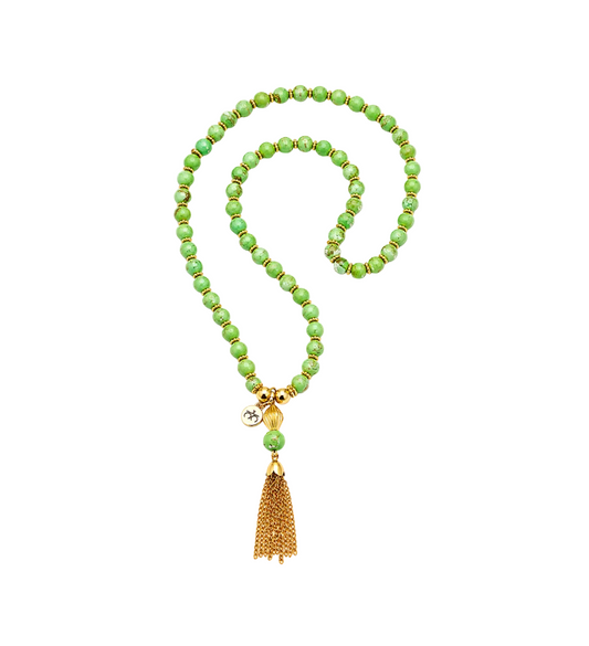 Cruz Charm Necklace Pistachio
