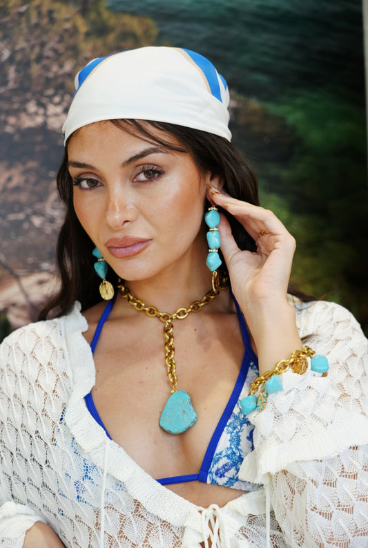 Valentina Coin Turquoise Earrings