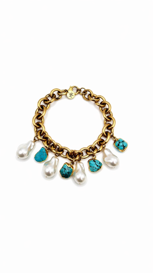 Riviera Pearl Charm Bracelet