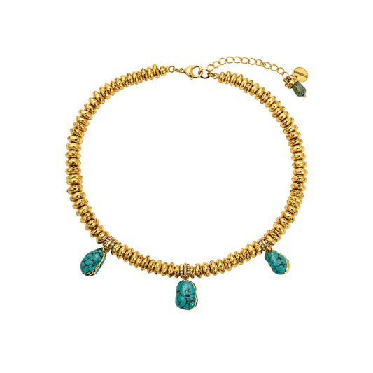 Amalfi Waters Gold and Turquoise Necklace