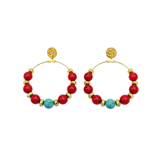 Riviera Coral Hoop Earrings