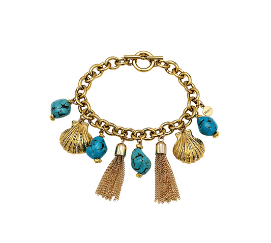 Azure Shell Charm Bracelet