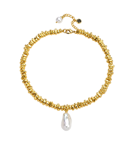 Golden Hour Single Pearl Gold Necklace