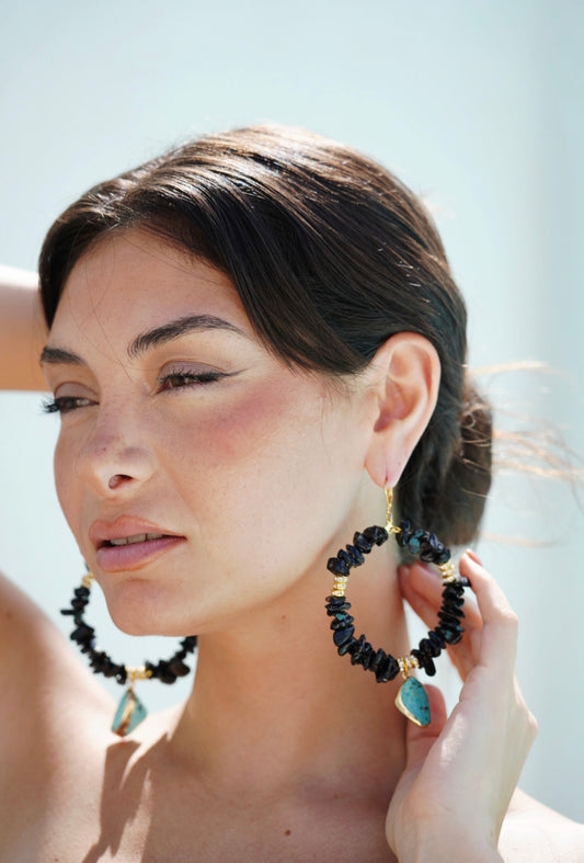 Midnight Riviera Hoop Earrings