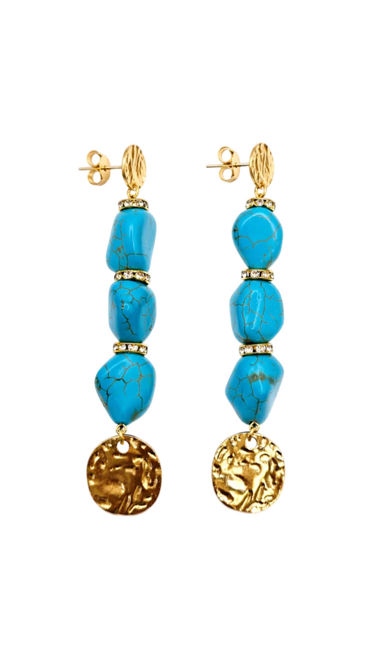 Valentina Coin Turquoise Earrings