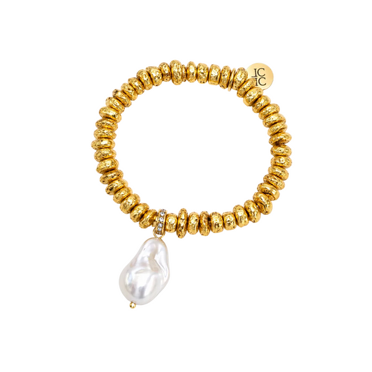 Amalfi Gold Pearl Drop Bracelet