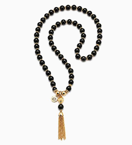 Cruz Charm Necklace Jet
