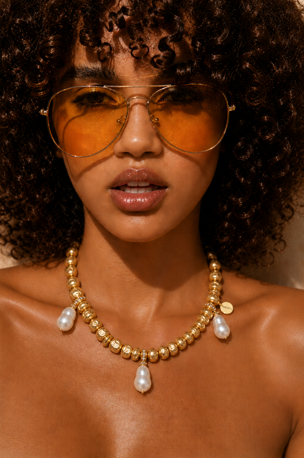 Amalfi Waters Triple Pearl Gold Necklace