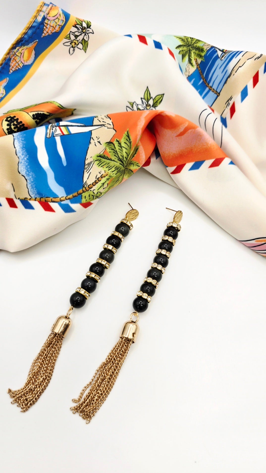Monaco Black Fringe Earrings