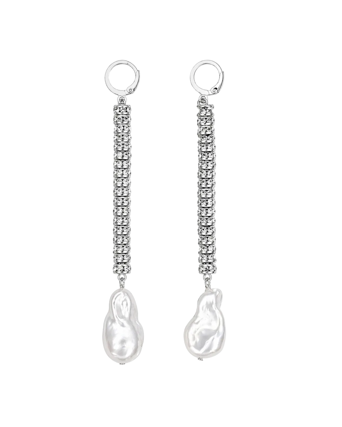 Golden Hour Crystal Silver Duster Earrings