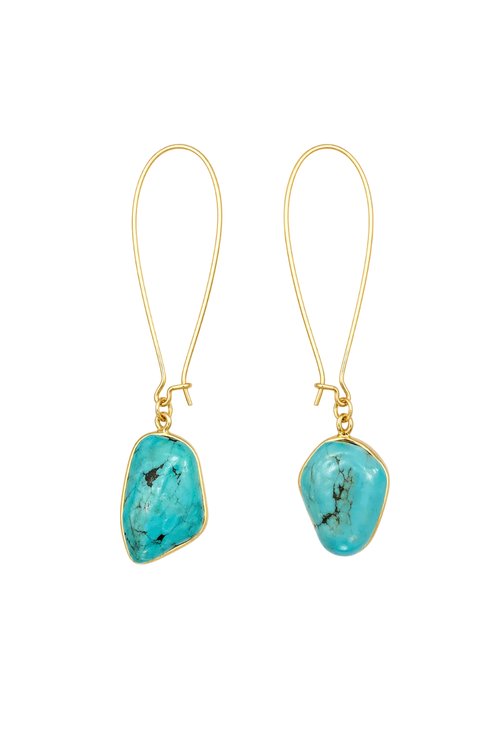 Azuura Turquoise and Gold Large Hook Earrings