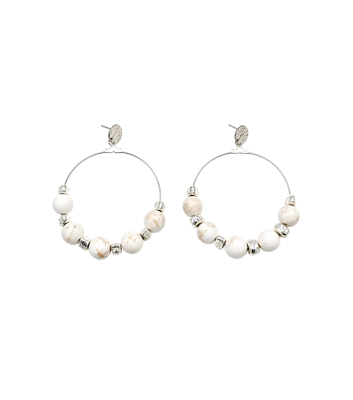 RIVIERA White Mini Hoop Earrings