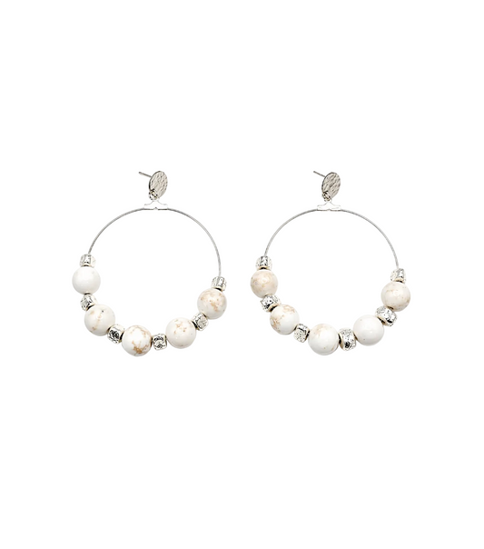 RIVIERA White Mini Hoop Earrings