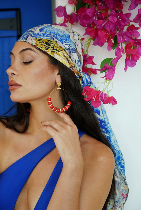 Valencia Sangria Hoop Earrings