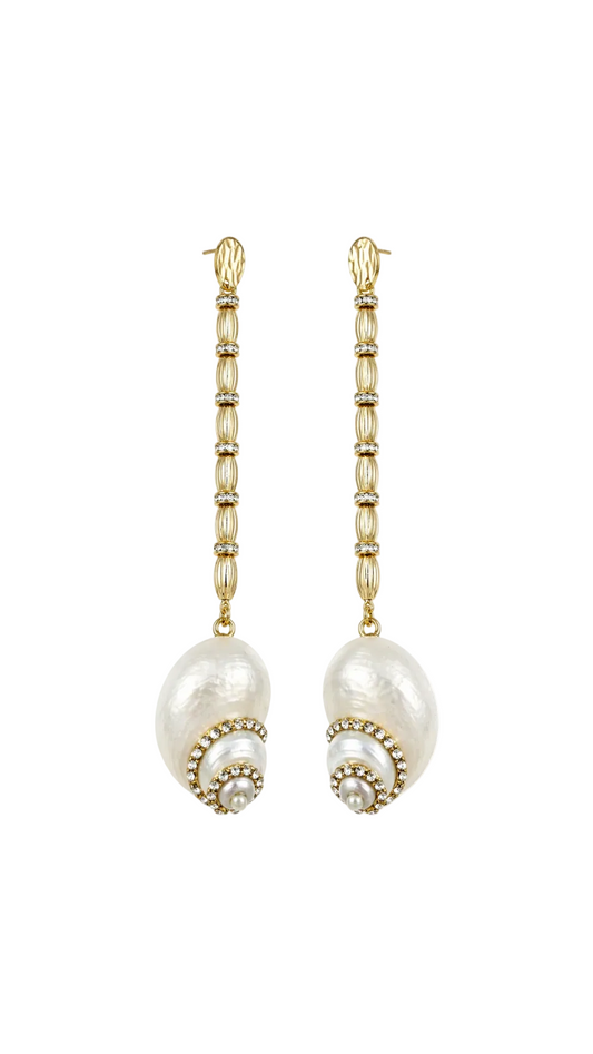 Capri Conch Luxe Drop Earrings