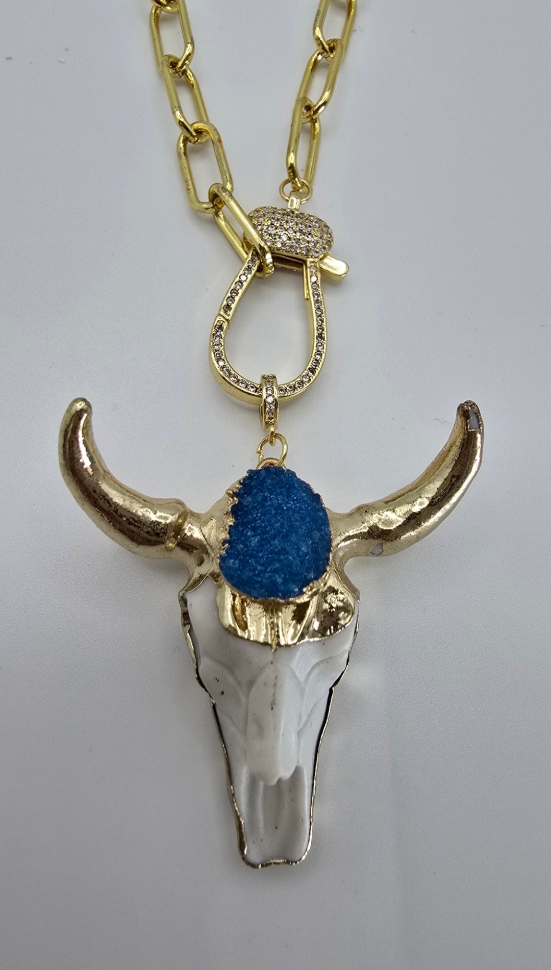 Bohemian Escapades Antler Necklace in Blue