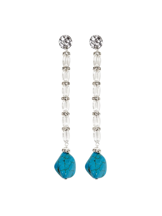 AMALFI TURQUOISE & SILVER COLUMN EARRINGS