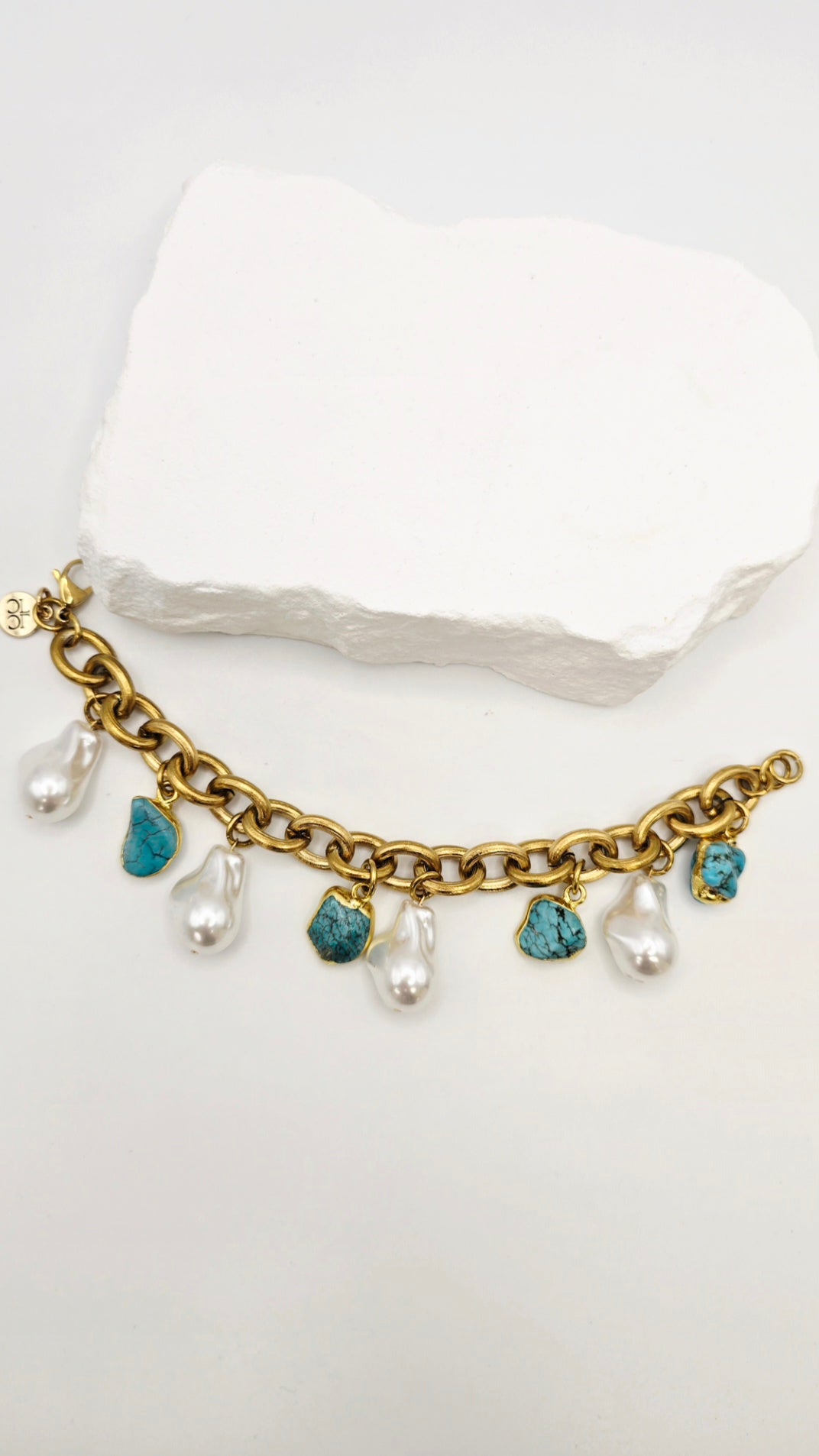 Riviera Pearl Charm Bracelet