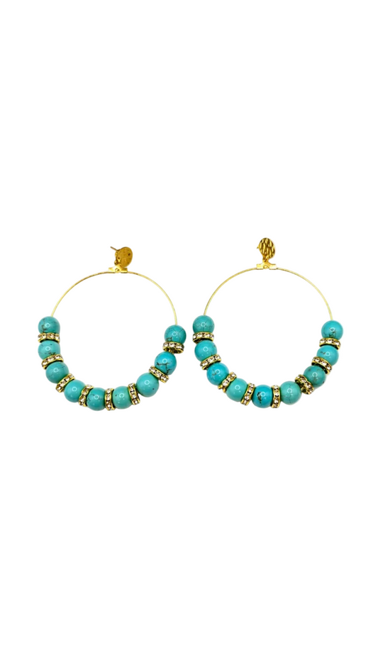 Valencia Turquoise Hoop Earrings