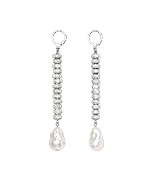 Amalfi Pearl Duster Silver Earrings