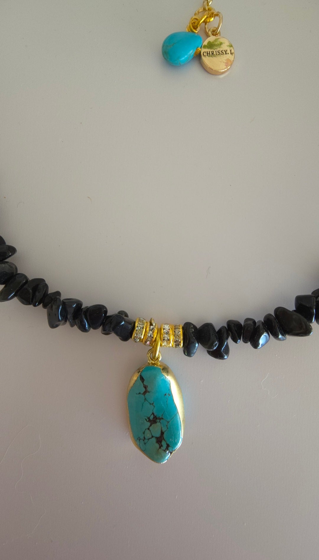 Azzure Nightfall Black & Turquoise Necklace