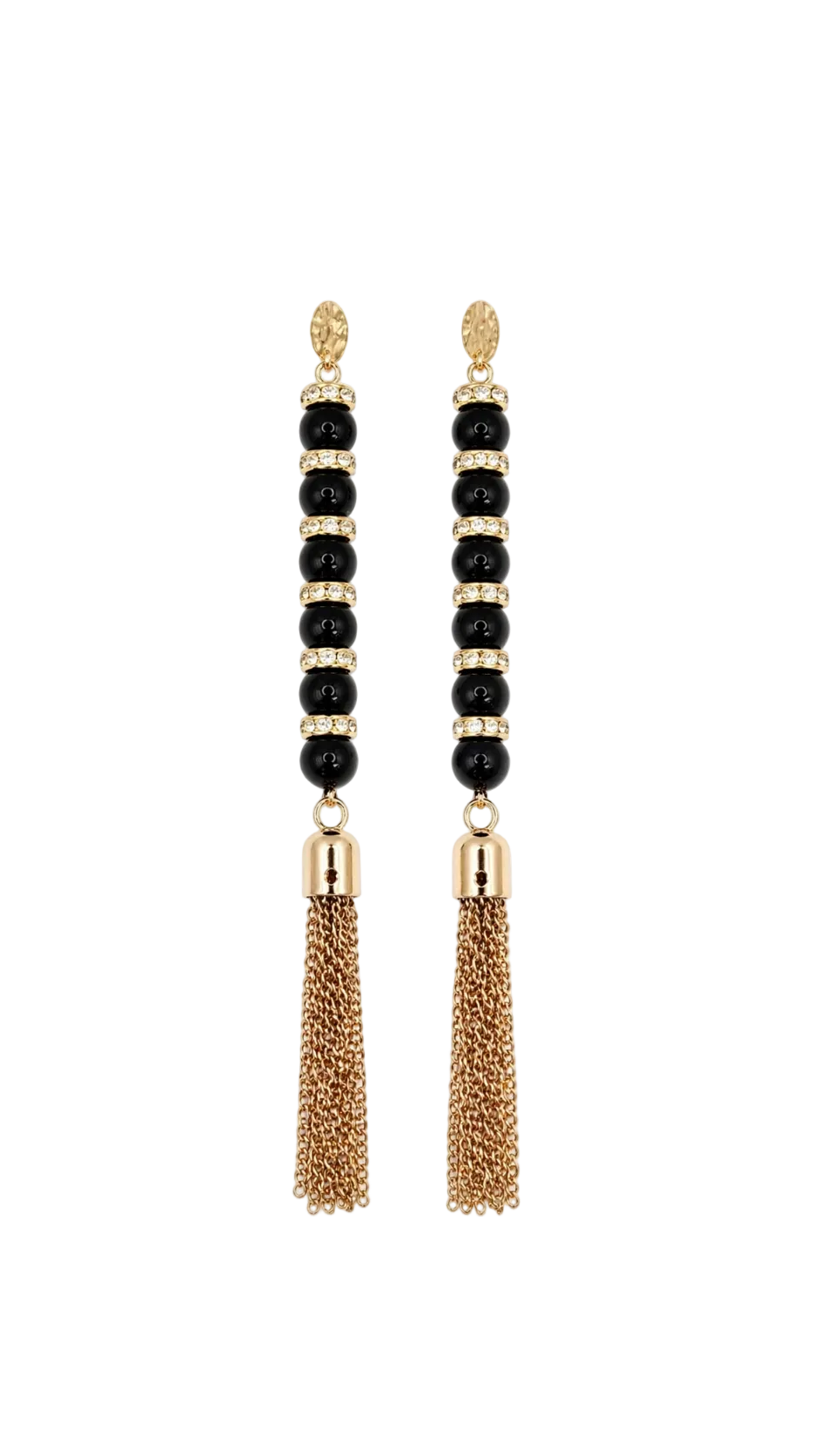 Monaco Black Fringe Earrings