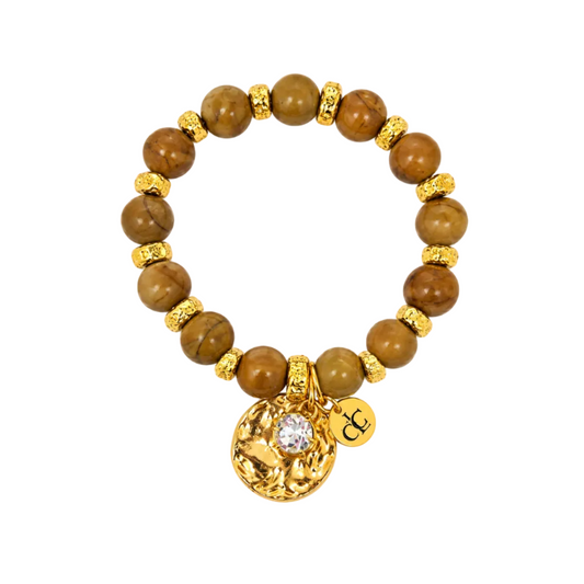 Cruz Charm Coin Bracelet Camel
