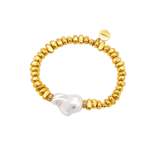 Golden Hour Gold and Pearl Bracelet