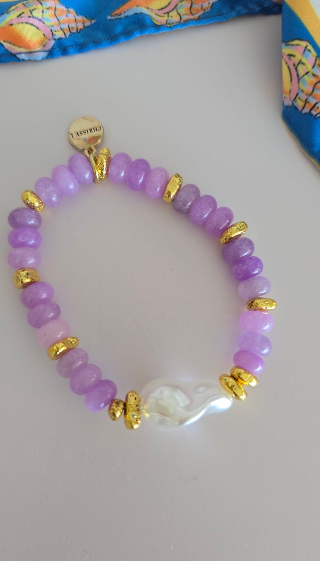 Lilac Soleil Pearl Bracelet