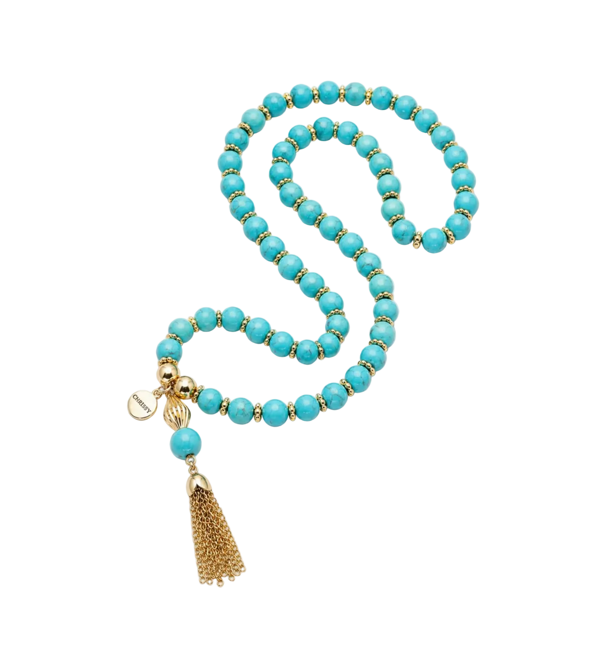 Cruz Charm Necklace Turquoise