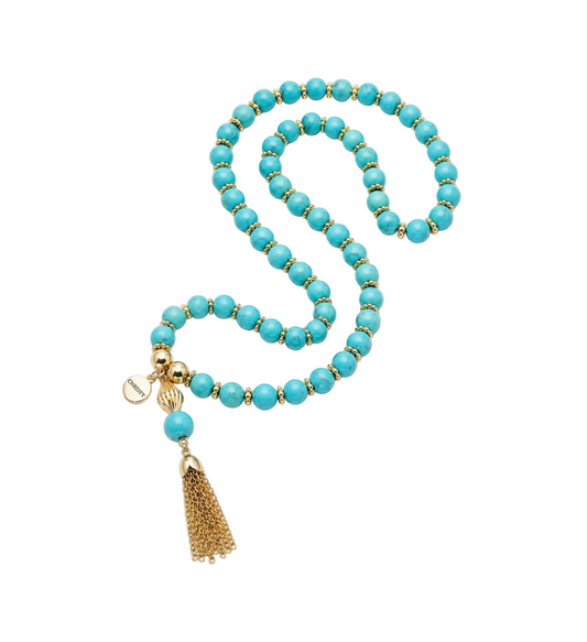 Cruz Charm Necklace Turquoise