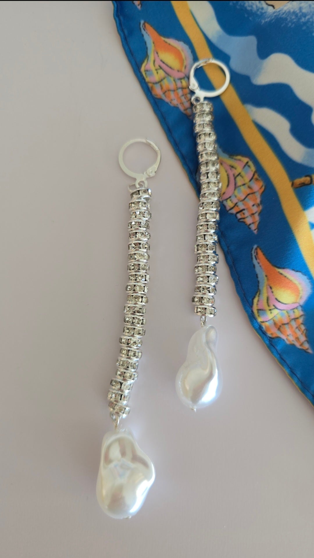 Golden Hour Crystal Silver Duster Earrings