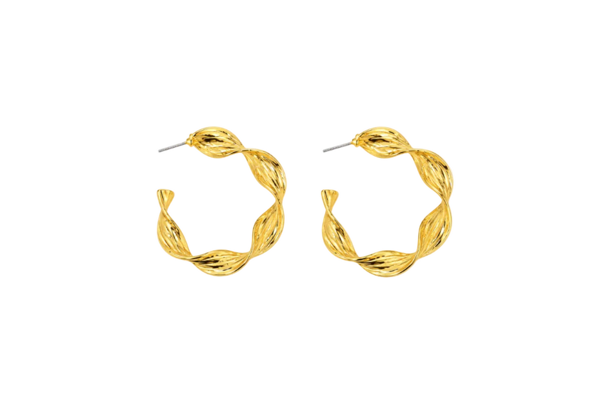 Bianca Twist Hoop Earrings Gold