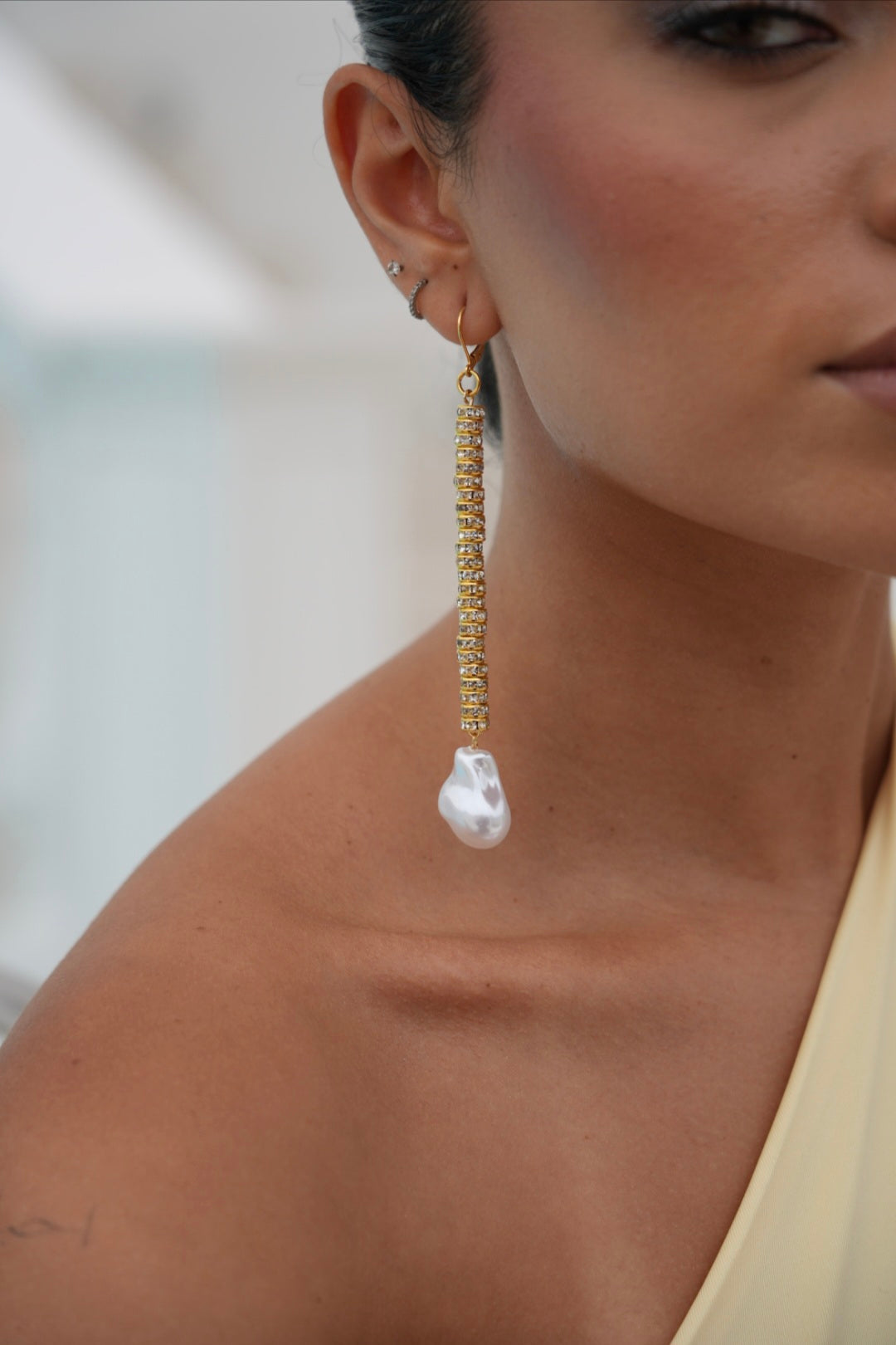 Golden Hour Gold Crystal Duster Earrings