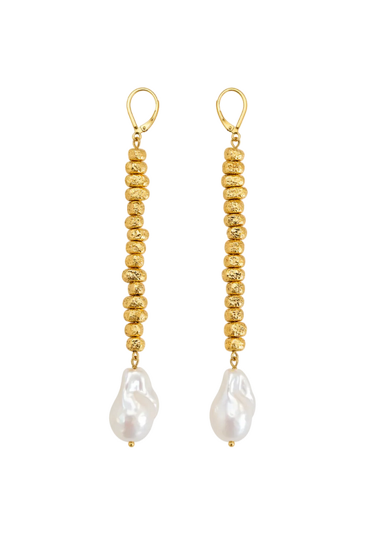 Amalfi Pearl Gold Duster Earrings