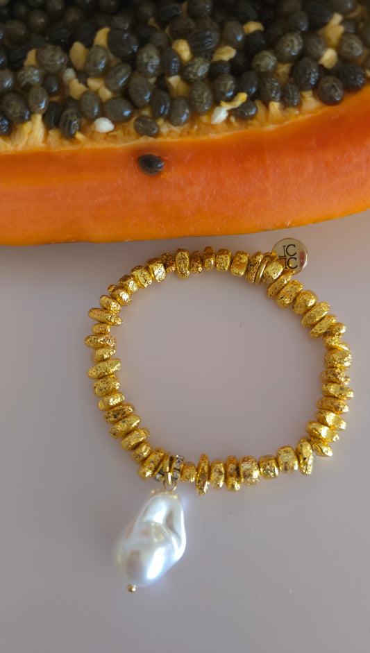 Amalfi Gold Pearl Drop Bracelet