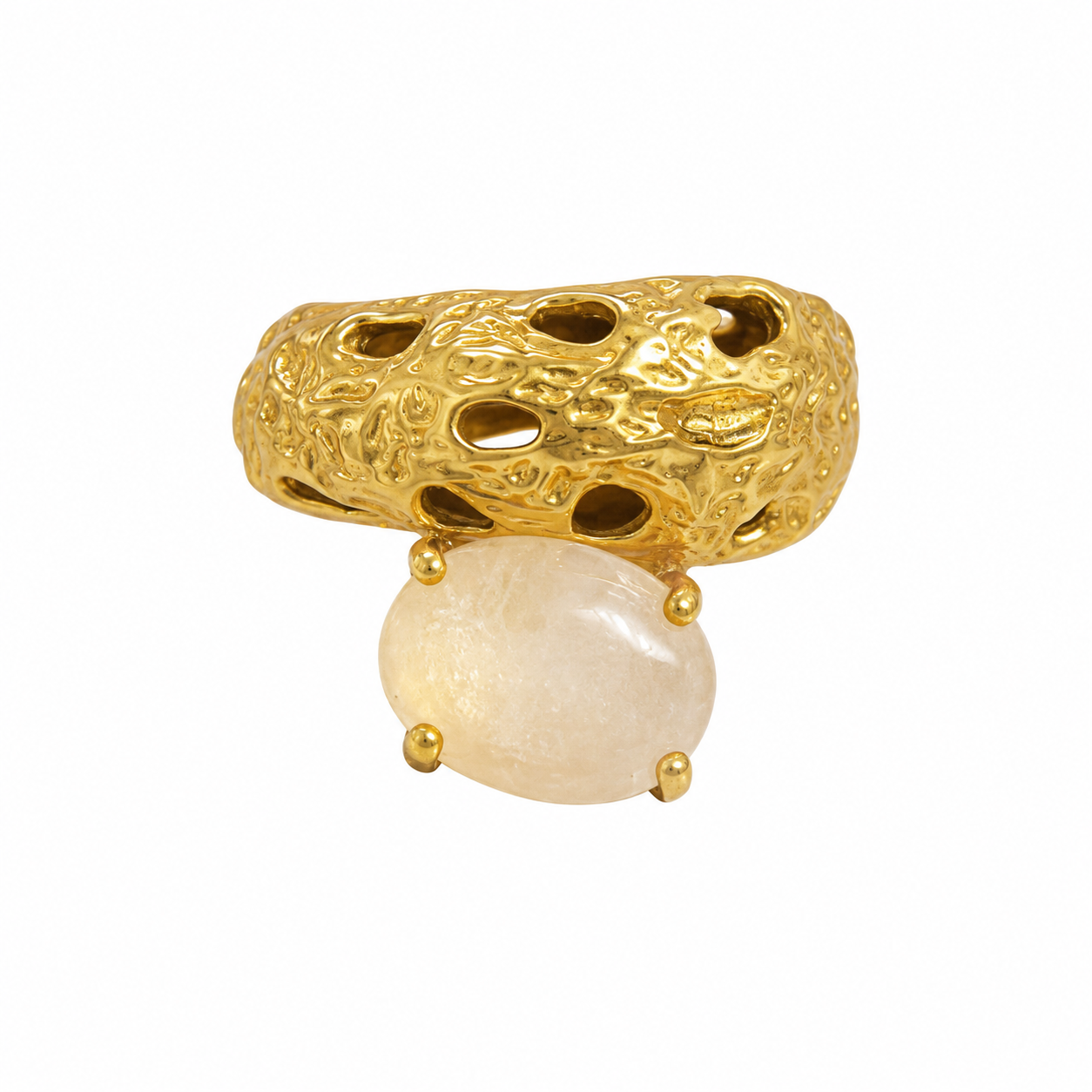 Capri Luna White Jade Ring