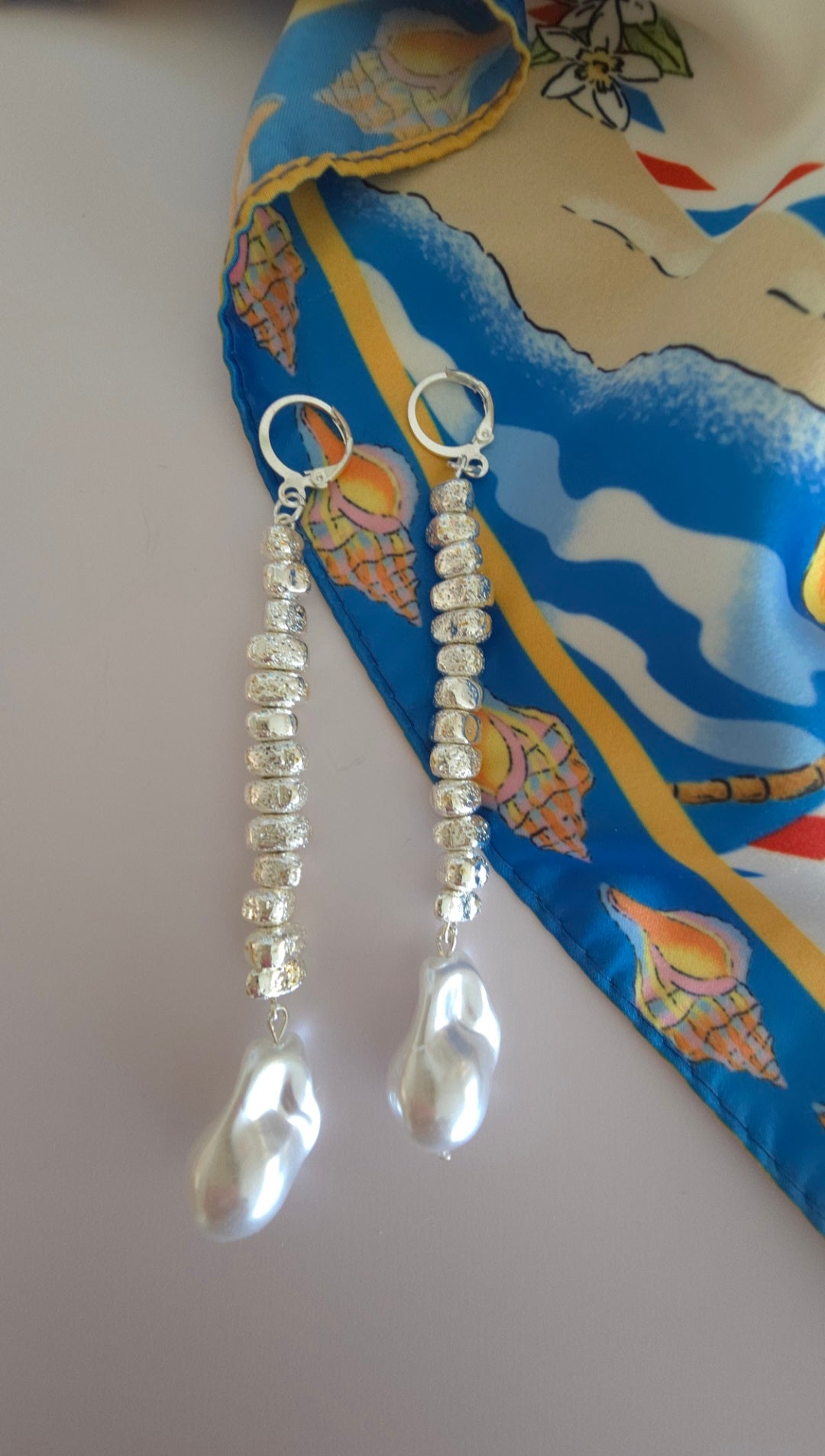 Amalfi Pearl Duster Silver Earrings