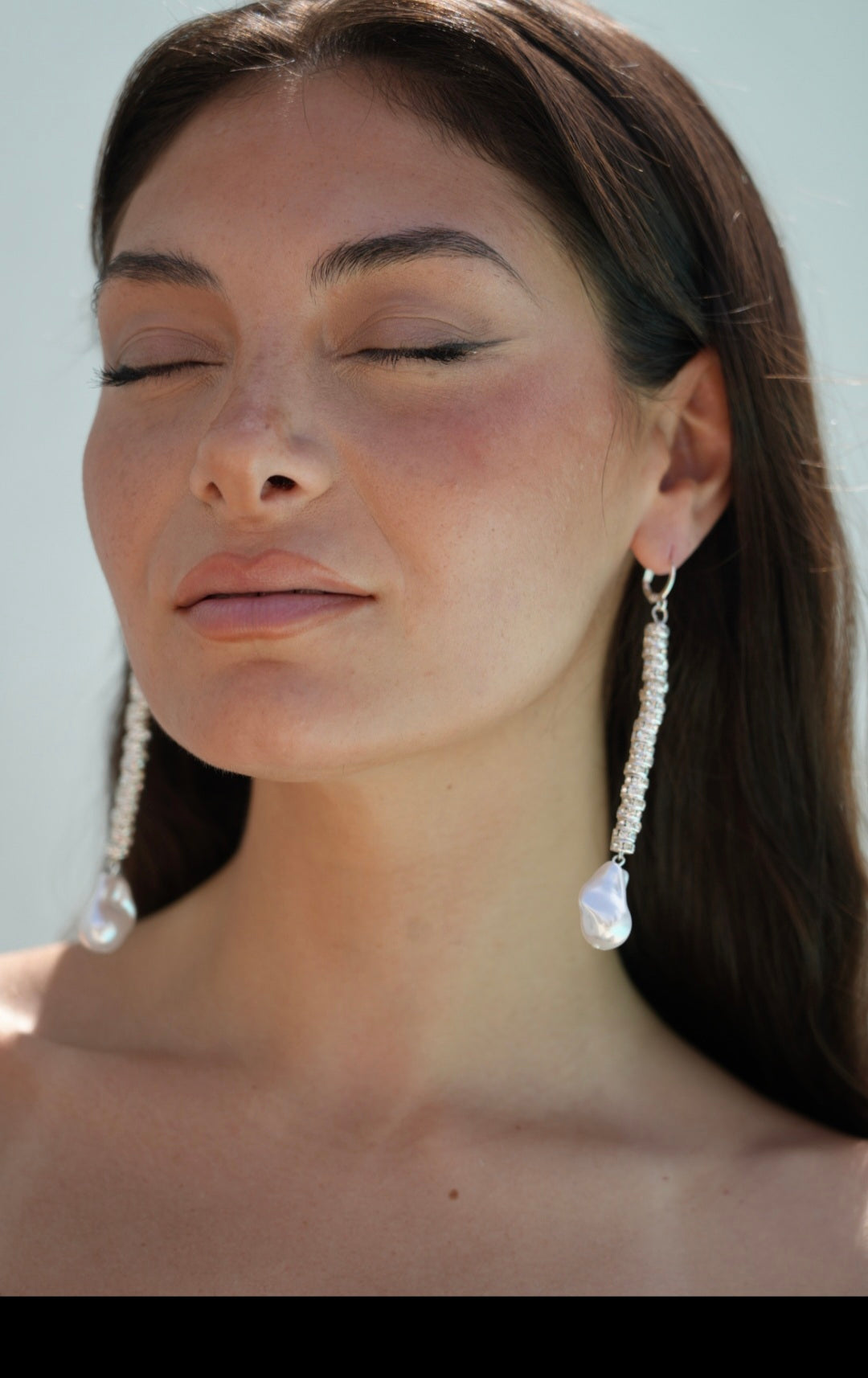 Golden Hour Crystal Silver Duster Earrings