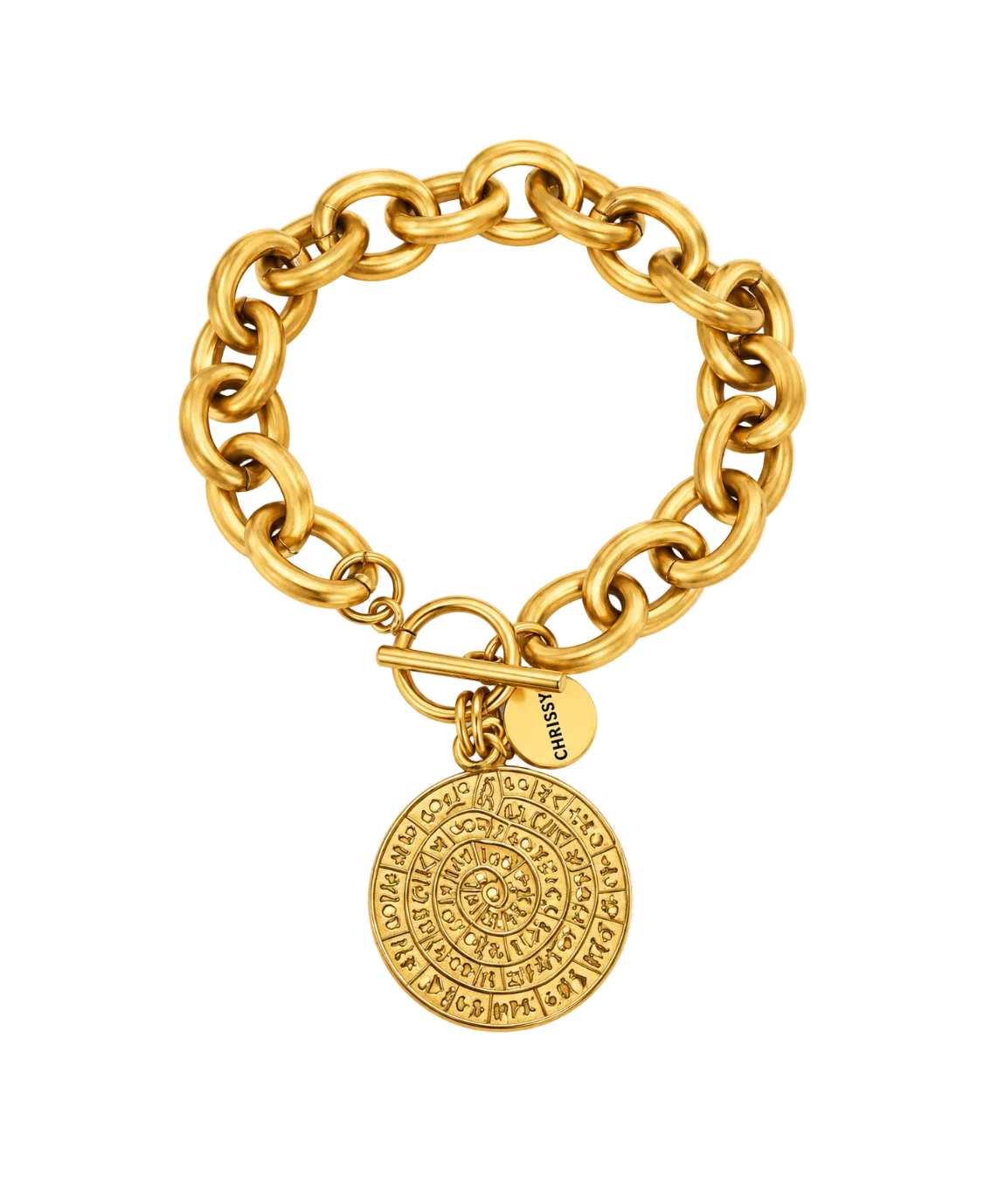 Cruz Charm Gold Chain Bracelet