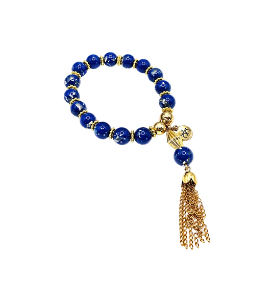 Cruz Charm Bracelet Cobalt Blue