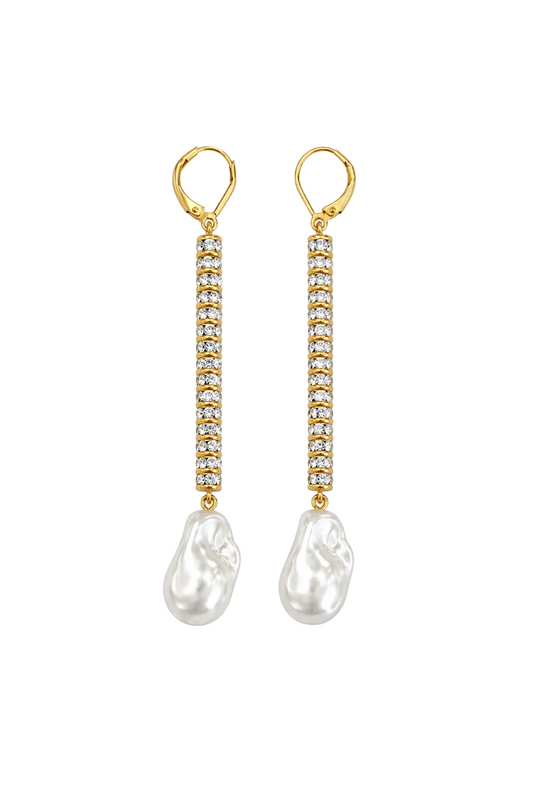 Golden Hour Gold Crystal Duster Earrings