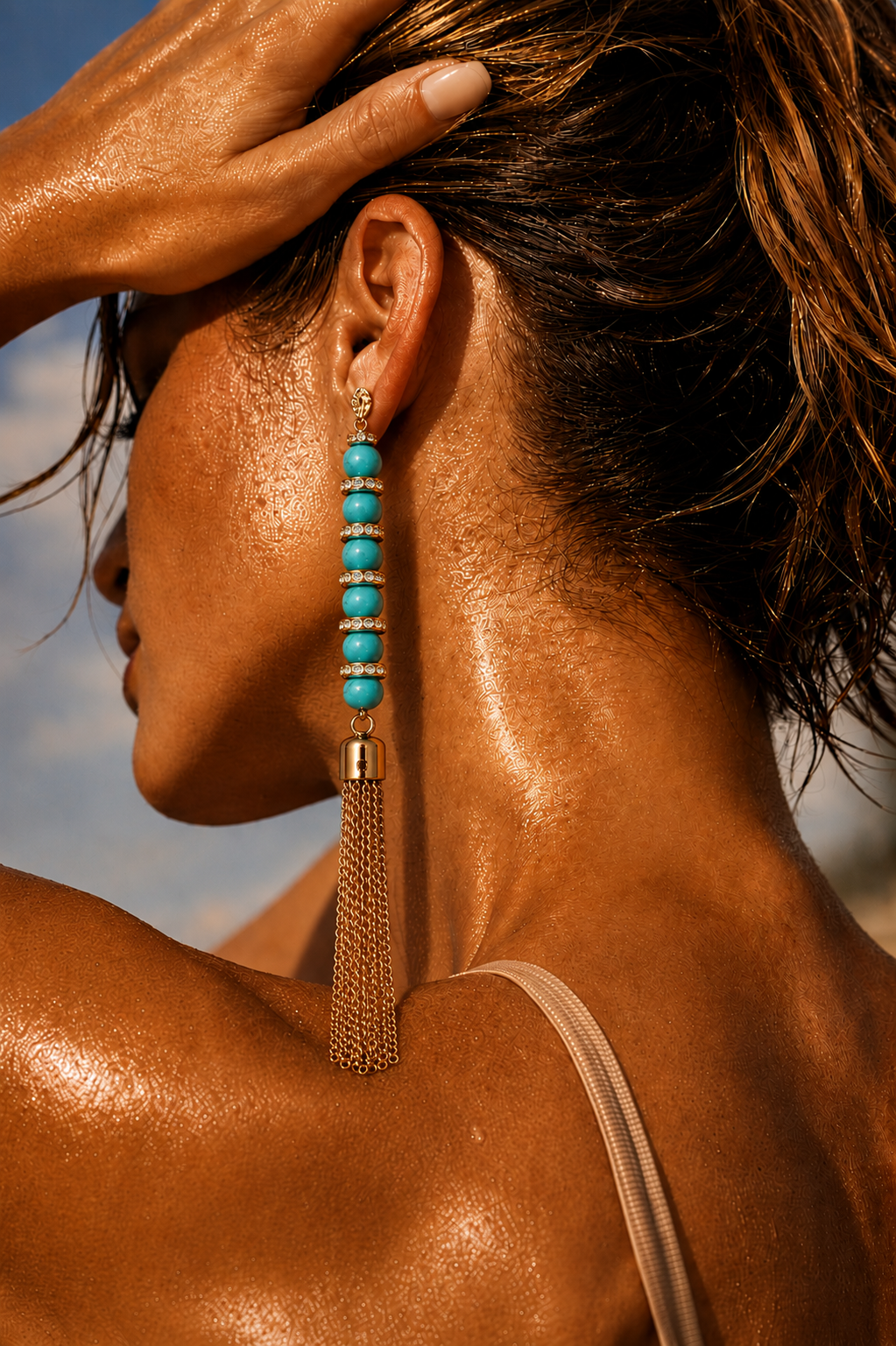 Monaco Turquoise Fringe Earrings