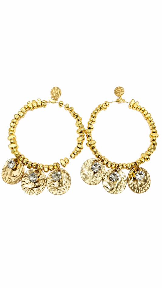 Riviera Coin Hoop Earrings