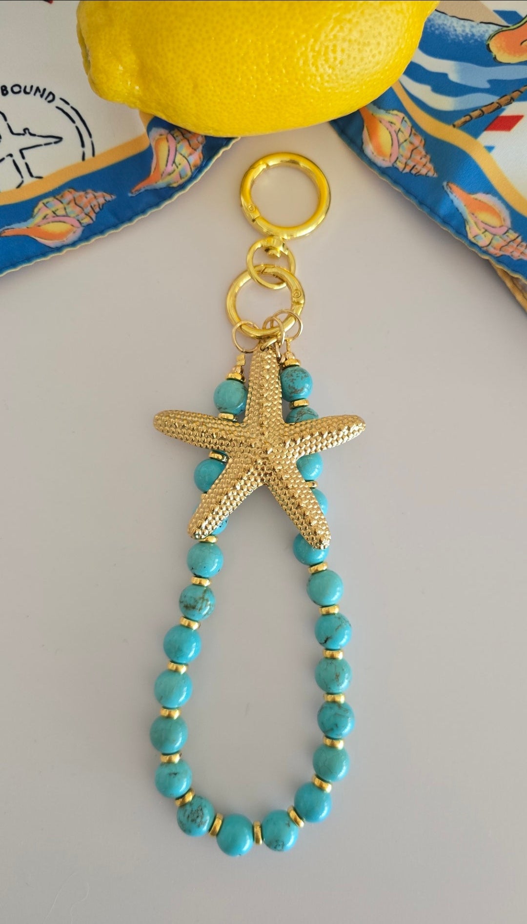 Cruz Charm Turquoise Keyring