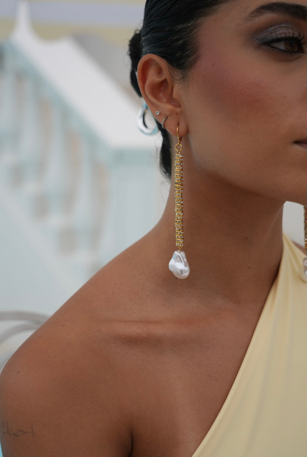 Golden Hour Gold Crystal Duster Earrings