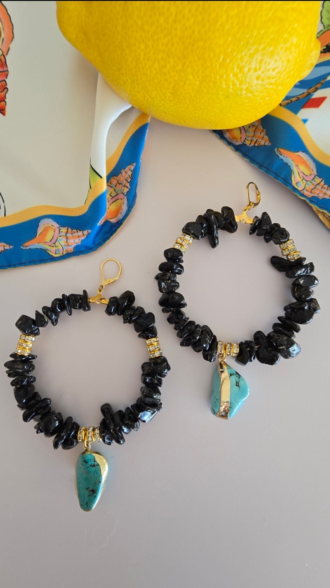 Midnight Riviera Hoop Earrings